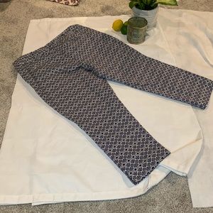 Navy blue and white crop pants